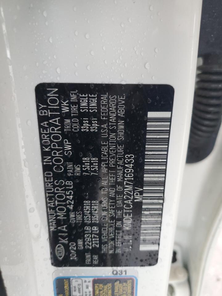 2021 Kia Seltos Sx VIN: KNDETCA22M7169433 Lot: 93775425