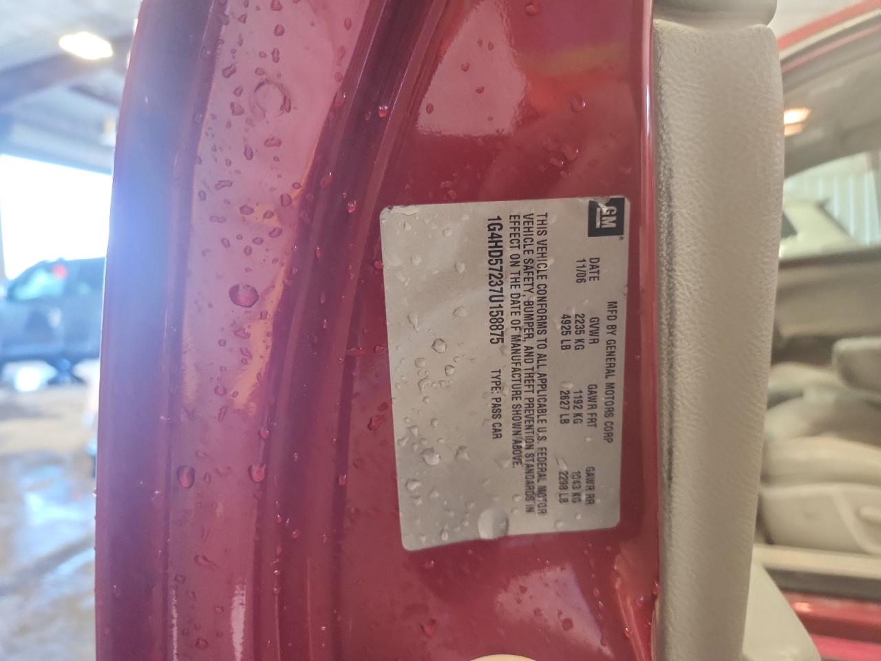 2007 Buick Lucerne Cxl VIN: 1G4HD57237U158875 Lot: 91704095