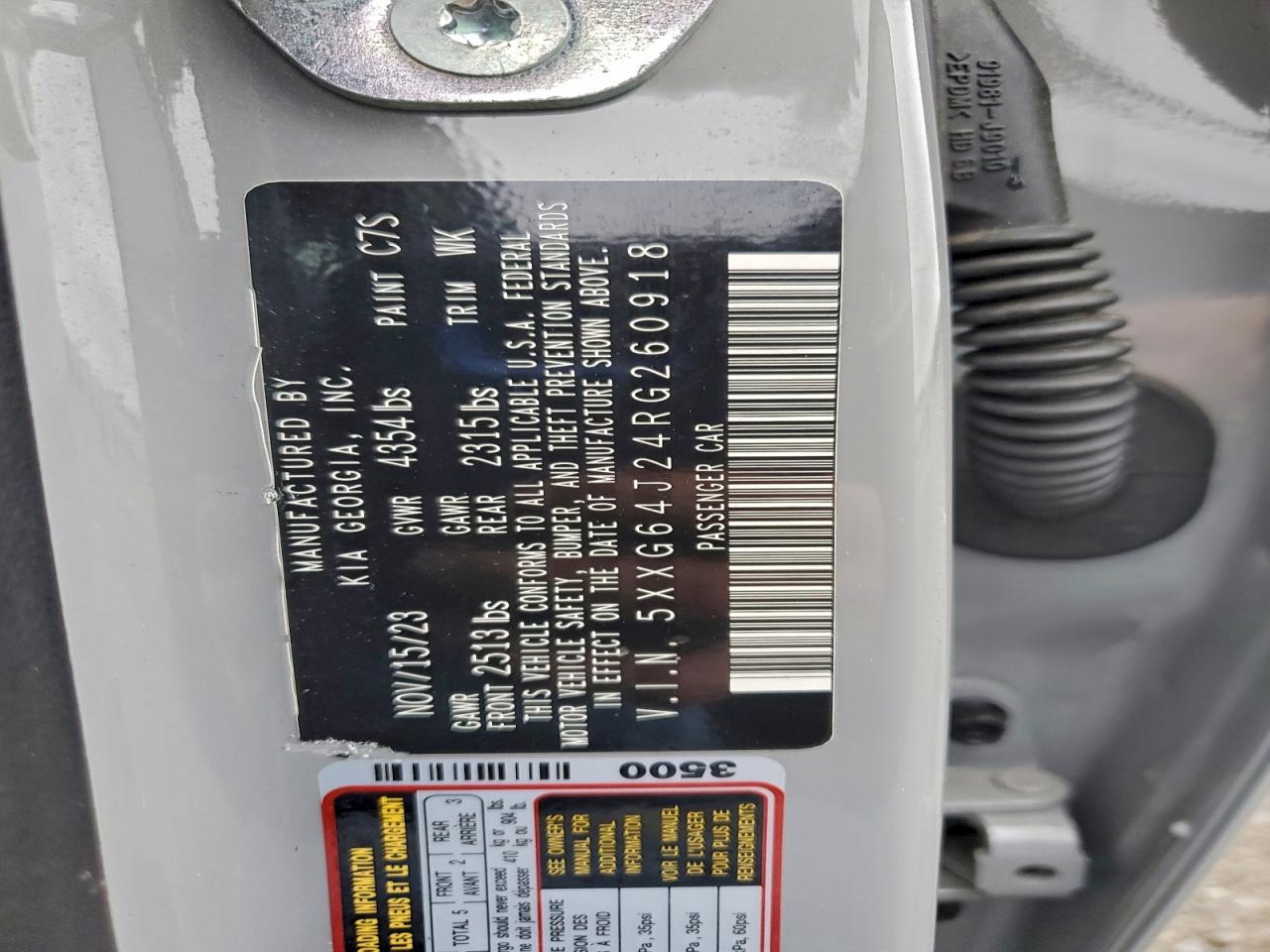 2024 Kia K5 Gt Line VIN: 5XXG64J24RG260918 Lot: 94066715