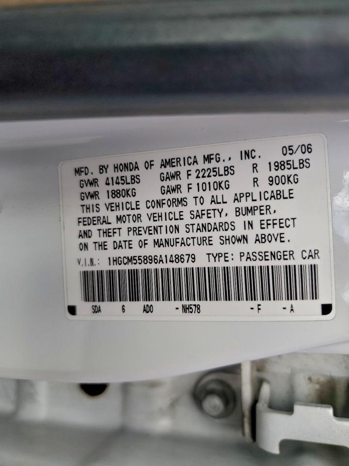 2006 Honda Accord Ex VIN: 1HGCM55896A148679 Lot: 94523935
