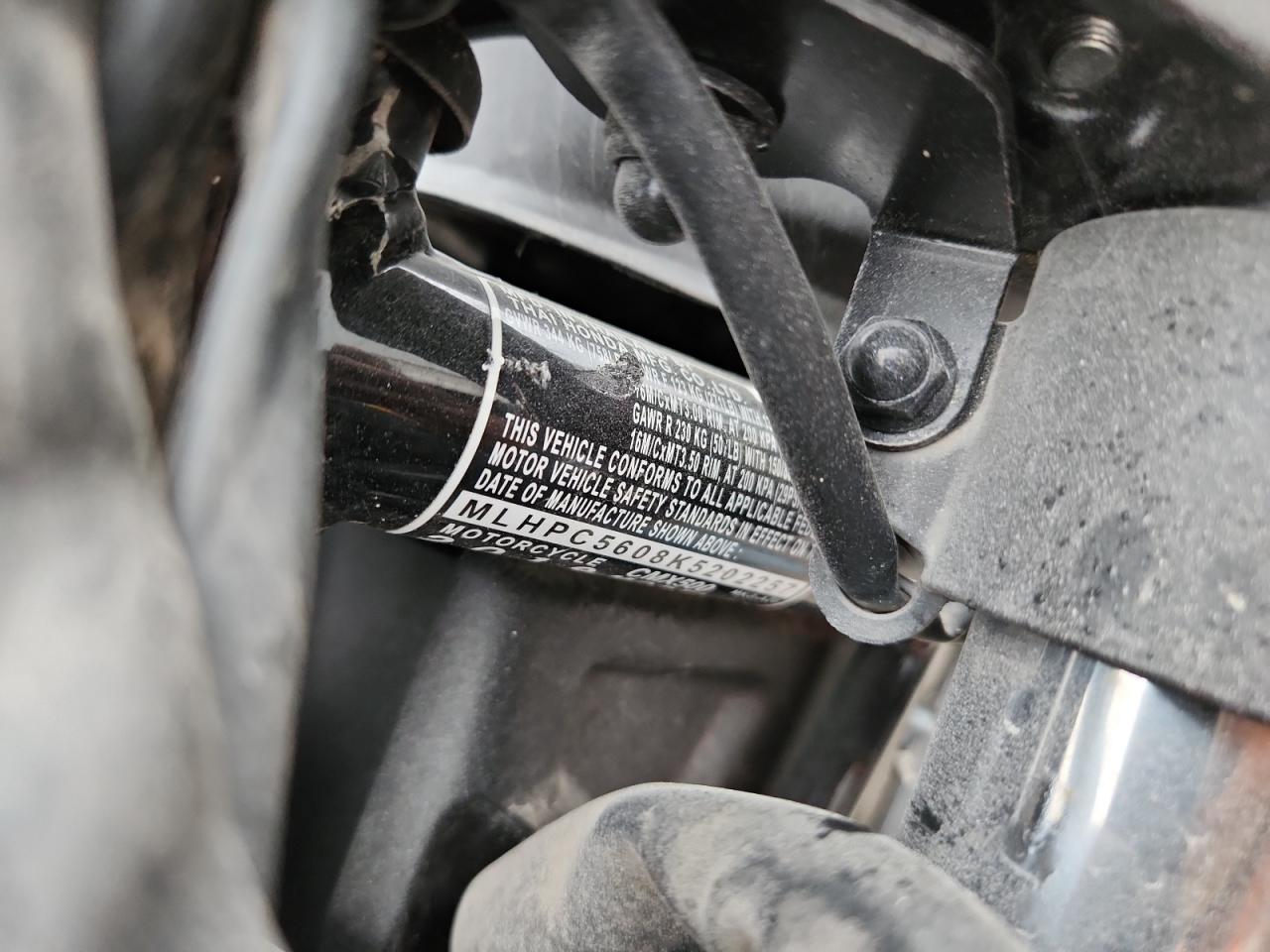 2019 Honda Cmx500 VIN: MLHPC5608K5202257 Lot: 93833695