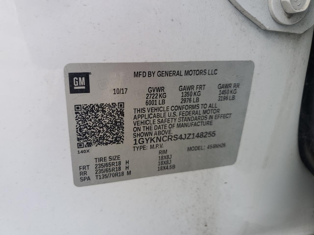 2018 Cadillac Xt5 Luxury VIN: 1GYKNCRS4JZ148255 Lot: 92304415