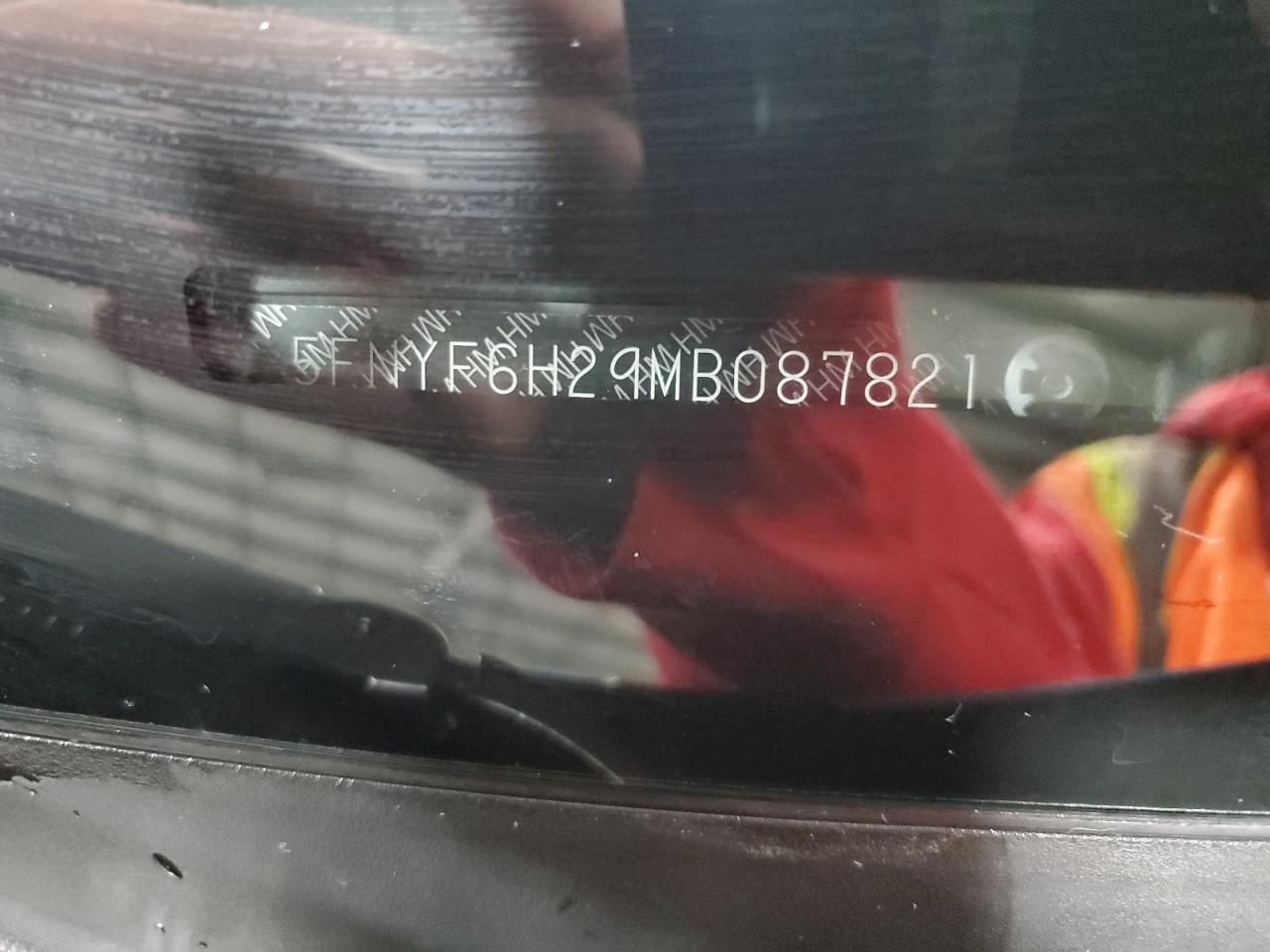 2021 Honda Pilot Se VIN: 5FNYF6H29MB087821 Lot: 93500705