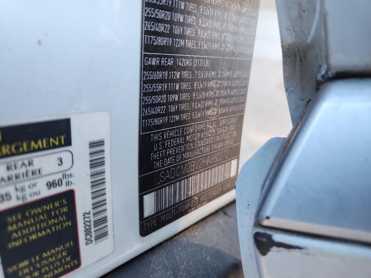 2017 Jaguar F-Pace S VIN: SADCM2BV2HA882272 Lot: 91528665