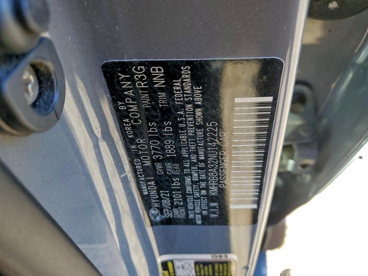 2022 Hyundai Venue Se VIN: KMHRB8A32NU142225 Lot: 93469845