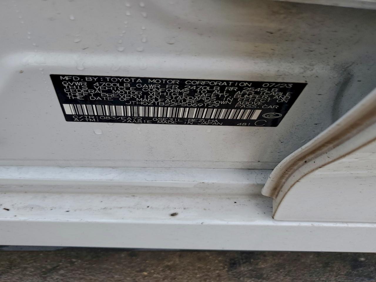 2023 Lexus Is 350 F Sport Design VIN: JTHGZ1B22P5069129 Lot: 94227555