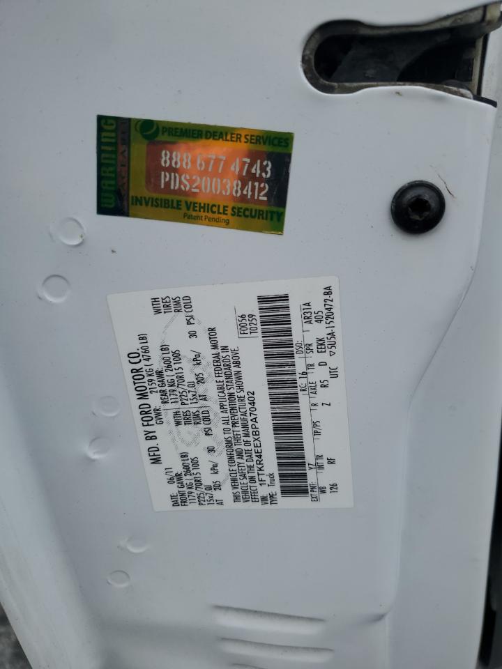 2011 Ford Ranger Super Cab VIN: 1FTKR4EEXBPA70402 Lot: 92123795