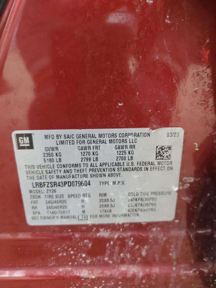 2023 Buick Envision Avenir VIN: LRBFZSR43PD079604 Lot: 93313855