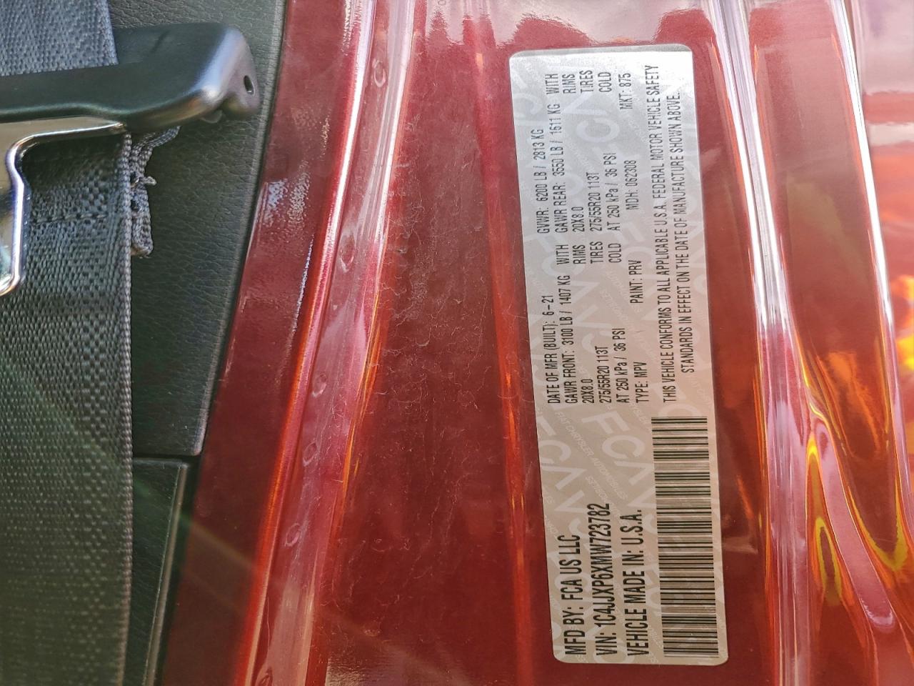 2021 Jeep Wrangler Unlimited Sahara 4Xe VIN: 1C4JJXP6XMW723782 Lot: 94241605