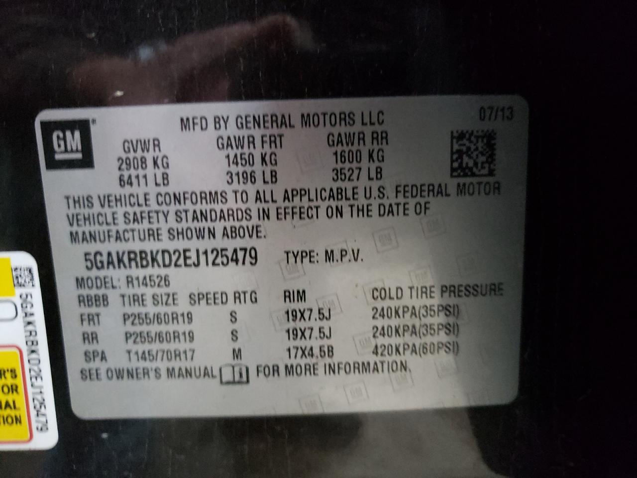 2014 Buick Enclave VIN: 5GAKRBKD2EJ125479 Lot: 92545435