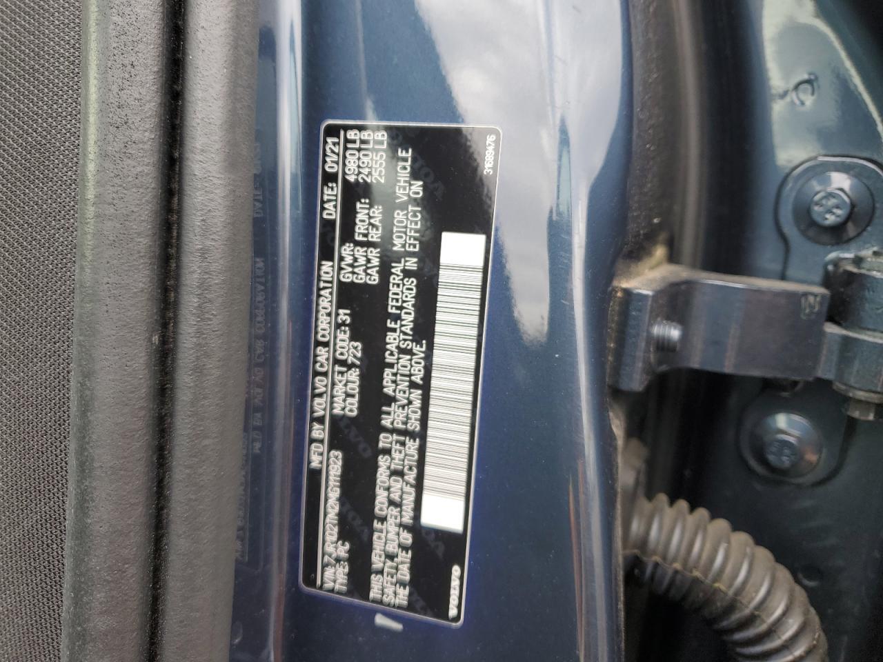 2021 Volvo S60 T5 R-Design VIN: 7JR102TM2MG111923 Lot: 92272045