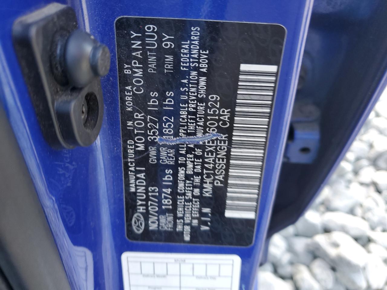 2014 Hyundai Accent Gls VIN: KMHCT4AEXEU601529 Lot: 91918315