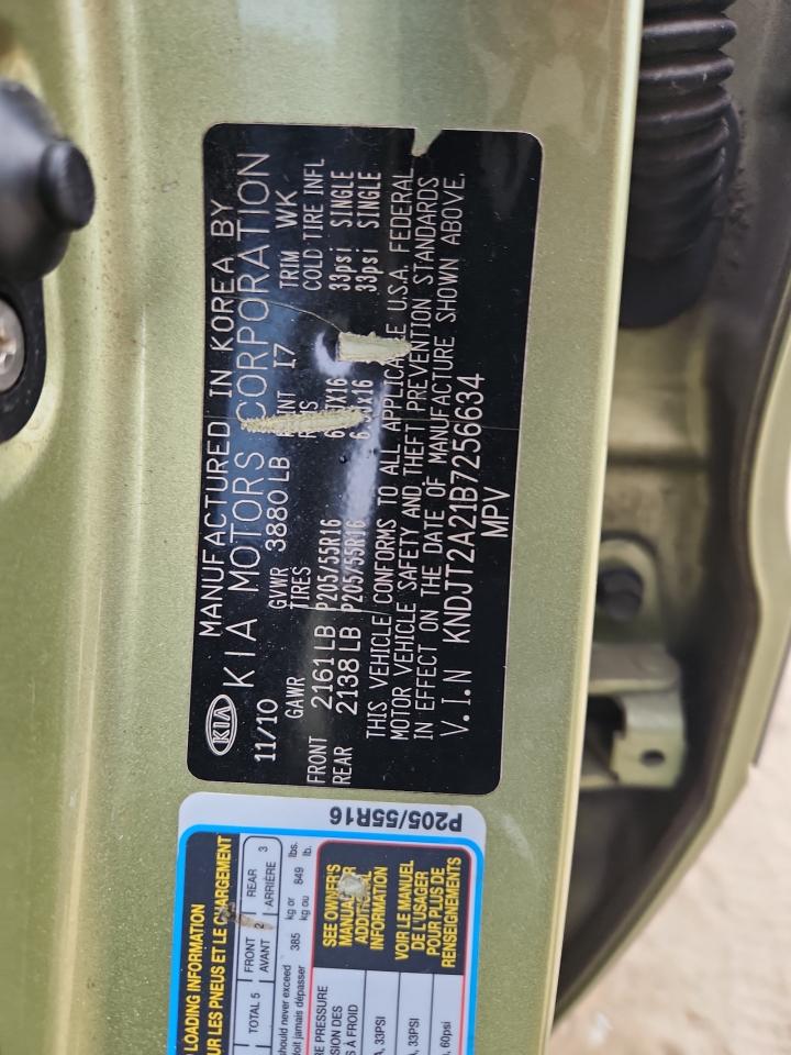 2011 Kia Soul + VIN: KNDJT2A21B7256634 Lot: 93354105