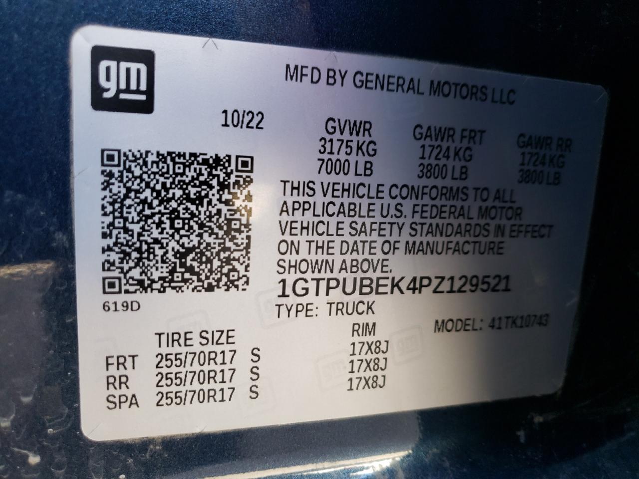 2023 GMC Sierra K1500 Sle VIN: 1GTPUBEK4PZ129521 Lot: 92478665