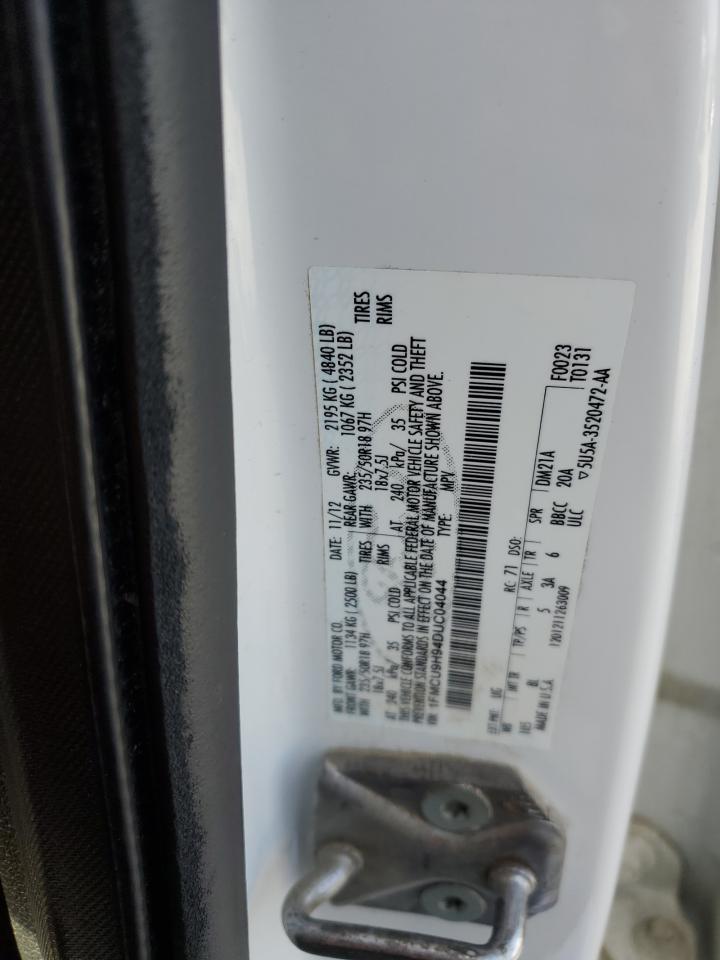 2013 Ford Escape Sel VIN: 1FMCU9H94DUC04044 Lot: 91815155