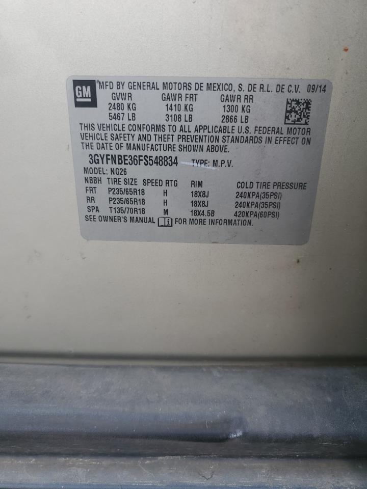 2015 Cadillac Srx Luxury Collection VIN: 3GYFNBE36FS548834 Lot: 93485665