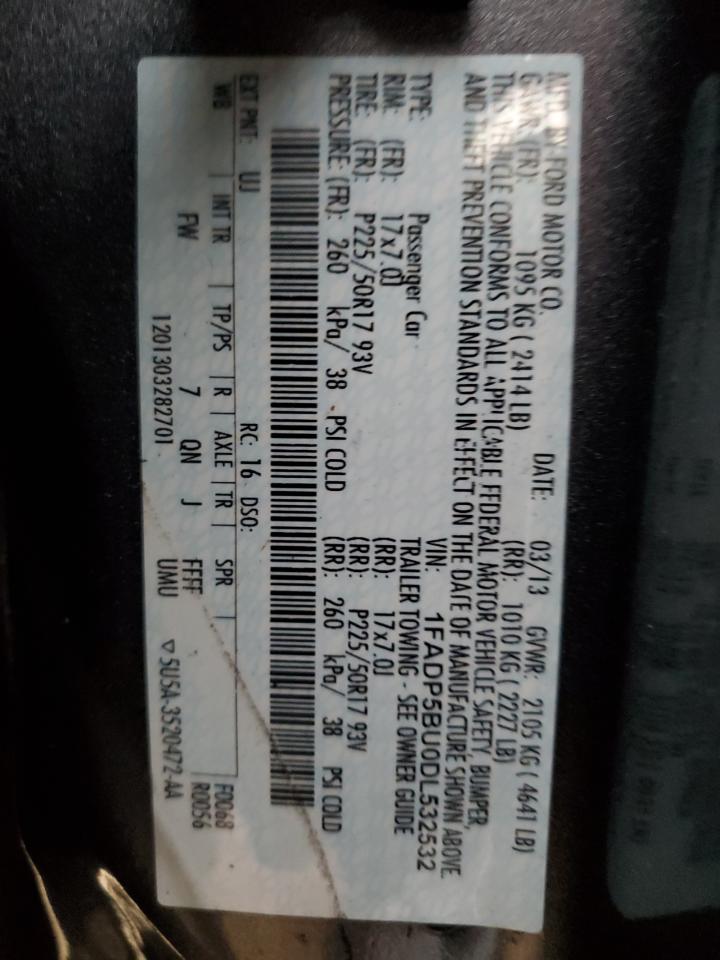 2013 Ford C-Max Sel VIN: 1FADP5BU0DL532532 Lot: 85400705