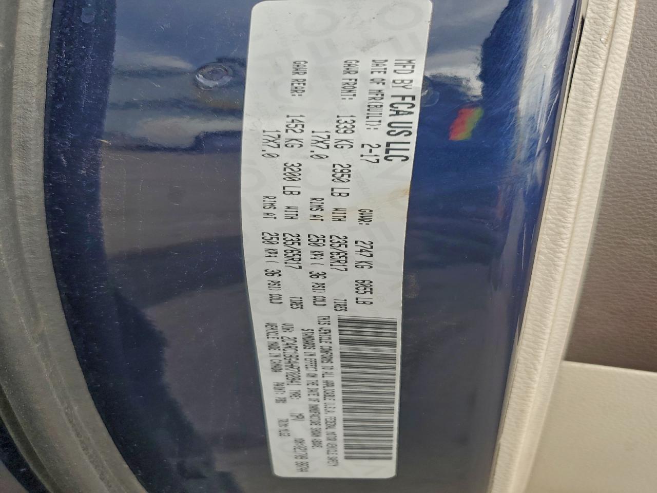 2017 Chrysler Pacifica Touring L VIN: 2C4RC1BG4HR702841 Lot: 94483415