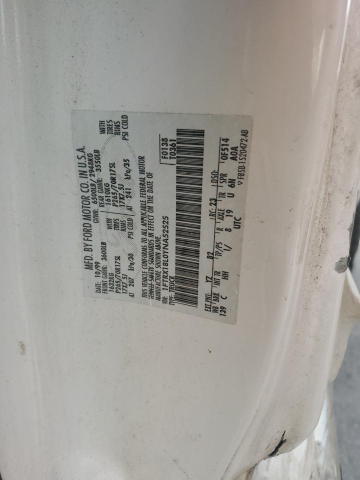 2000 Ford F150 VIN: 1FTRX18L0YNA52525 Lot: 93406455