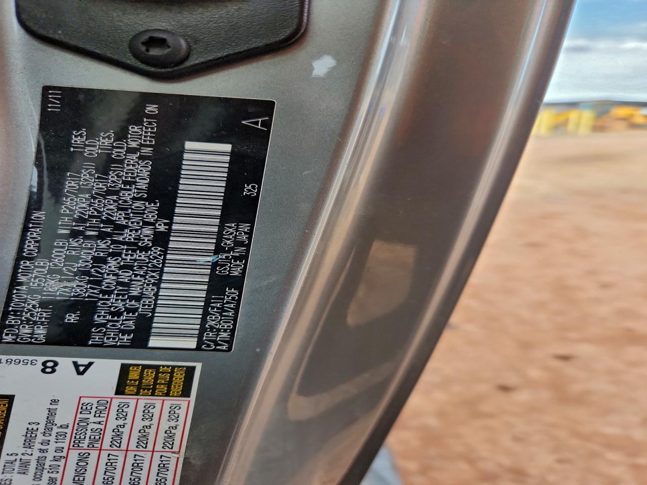 2012 Toyota Fj Cruiser VIN: JTEBU4BF9CK126299 Lot: 94085395