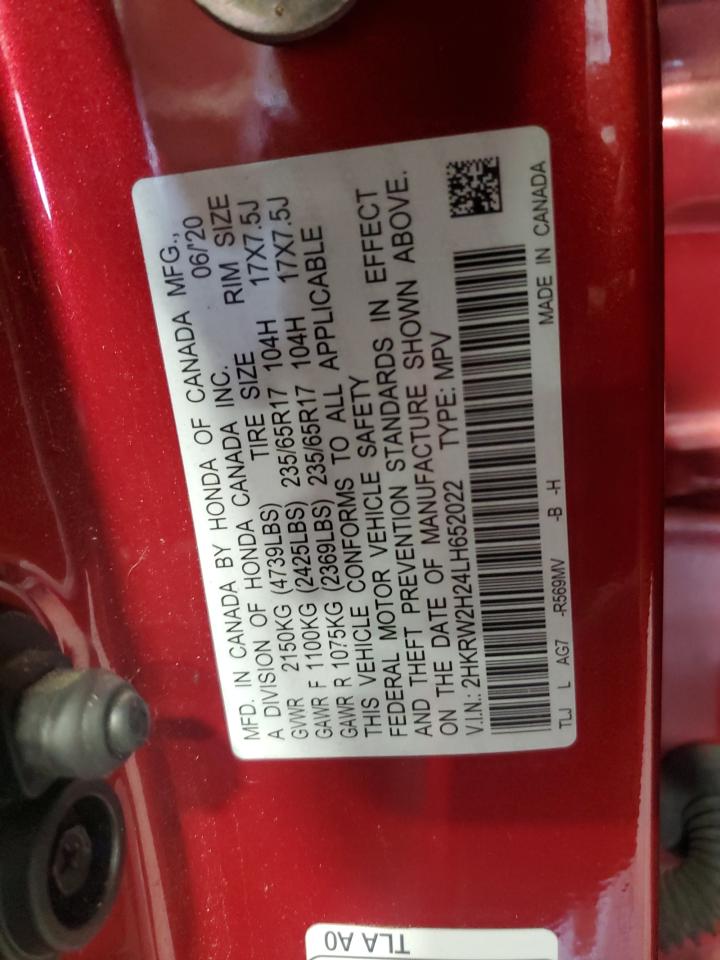 2020 Honda Cr-V Lx VIN: 2HKRW2H24LH652022 Lot: 93596845