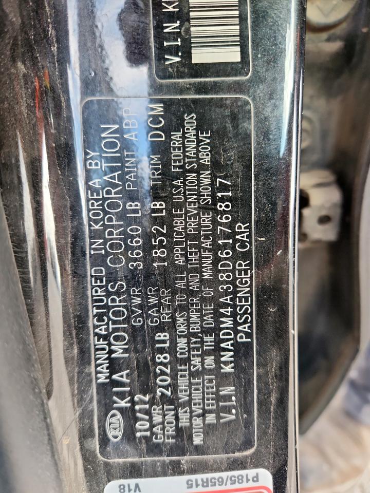 2013 Kia Rio Lx VIN: KNADM4A38D6176817 Lot: 93512755