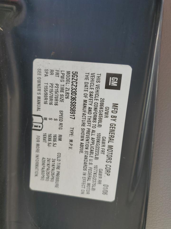 2006 Saturn Vue VIN: 5GZCZ33D36S858917 Lot: 92895585