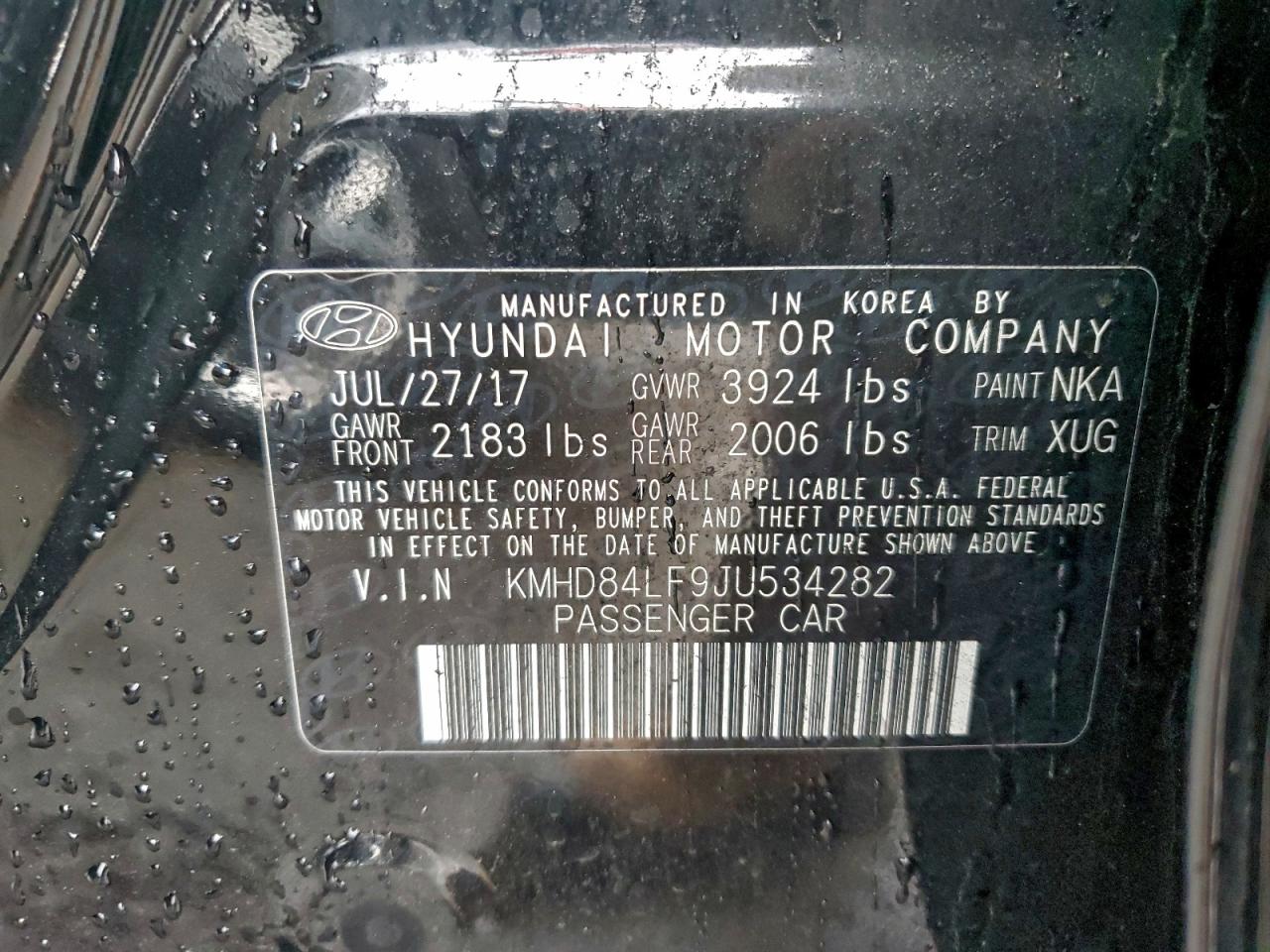 2018 Hyundai Elantra Sel VIN: KMHD84LF9JU534282 Lot: 93734435