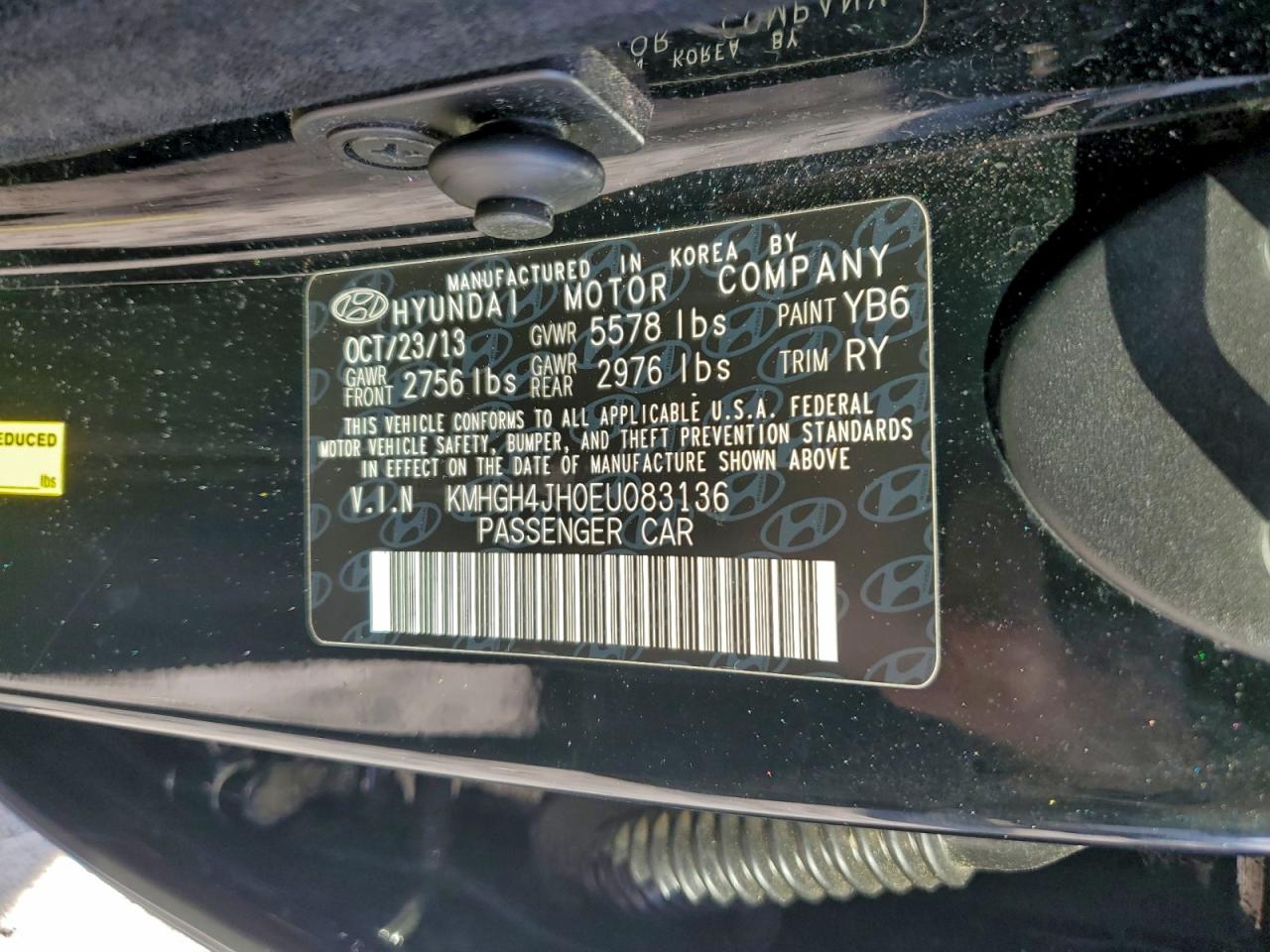 2014 Hyundai Equus Signature VIN: KMHGH4JH0EU083136 Lot: 94438815