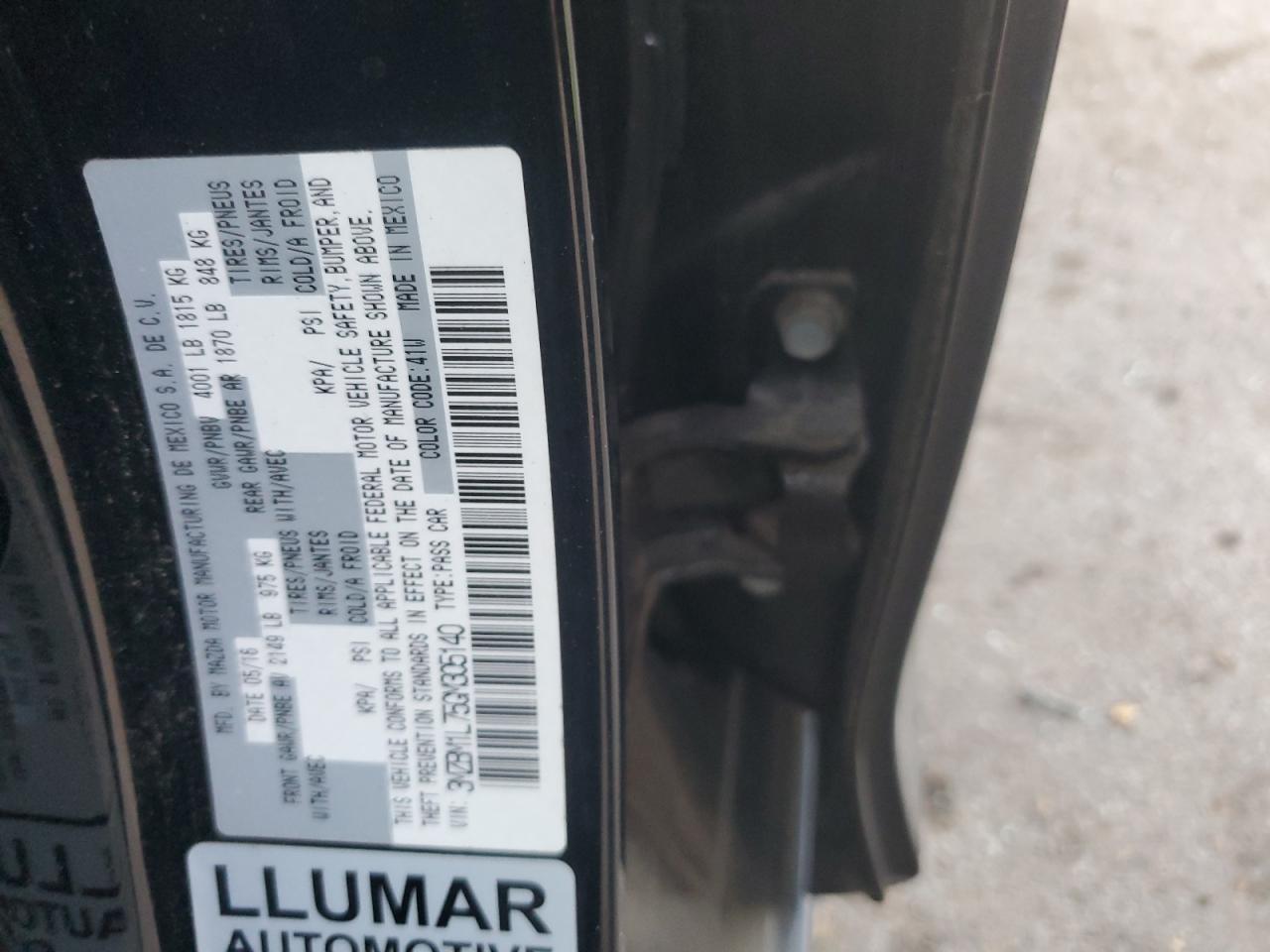 2016 Mazda 3 Touring VIN: 3MZBM1L75GM305140 Lot: 93405585