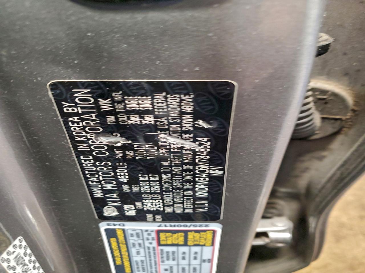 2021 Kia Sportage Lx VIN: KNDPM3AC6M7848524 Lot: 93566255