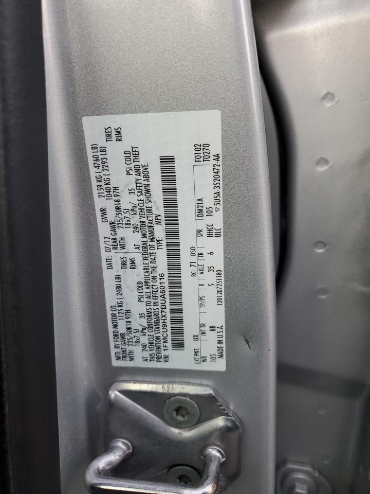 2013 Ford Escape Sel VIN: 1FMCU9HX7DUA60116 Lot: 91328445