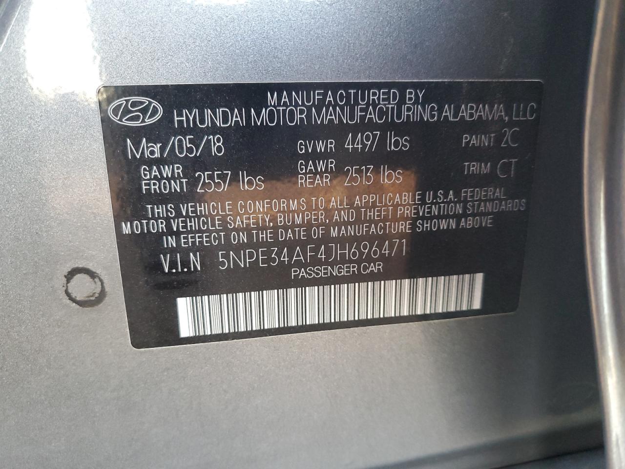 2018 Hyundai Sonata Sport VIN: 5NPE34AF4JH696471 Lot: 91324265