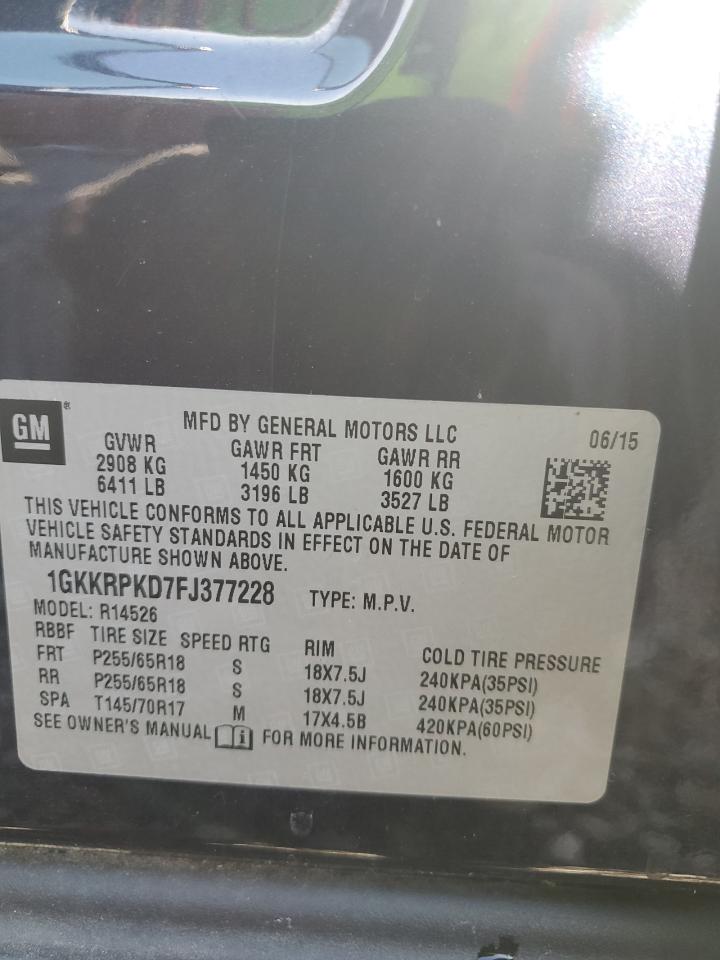 2015 GMC Acadia Sle VIN: 1GKKRPKD7FJ377228 Lot: 91885815