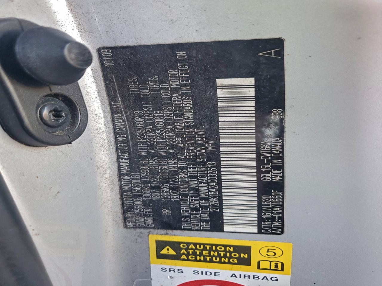 2010 Lexus Rx 350 VIN: 2T2BK1BA2AC032613 Lot: 94304075