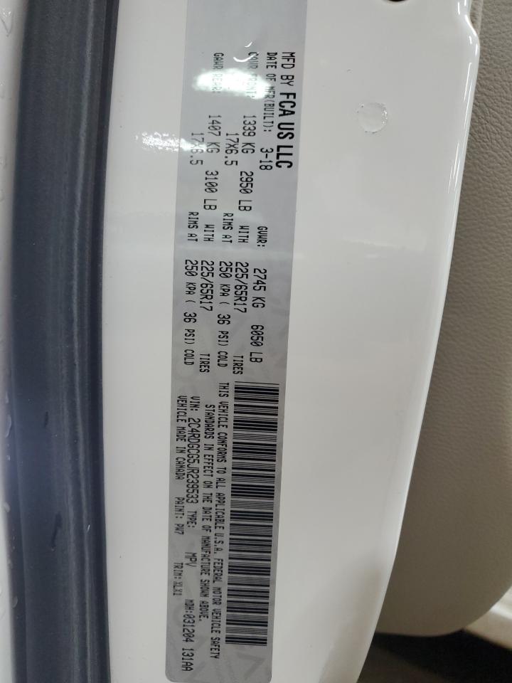 2018 Dodge Grand Caravan Sxt VIN: 2C4RDGCG5JR239533 Lot: 90753045