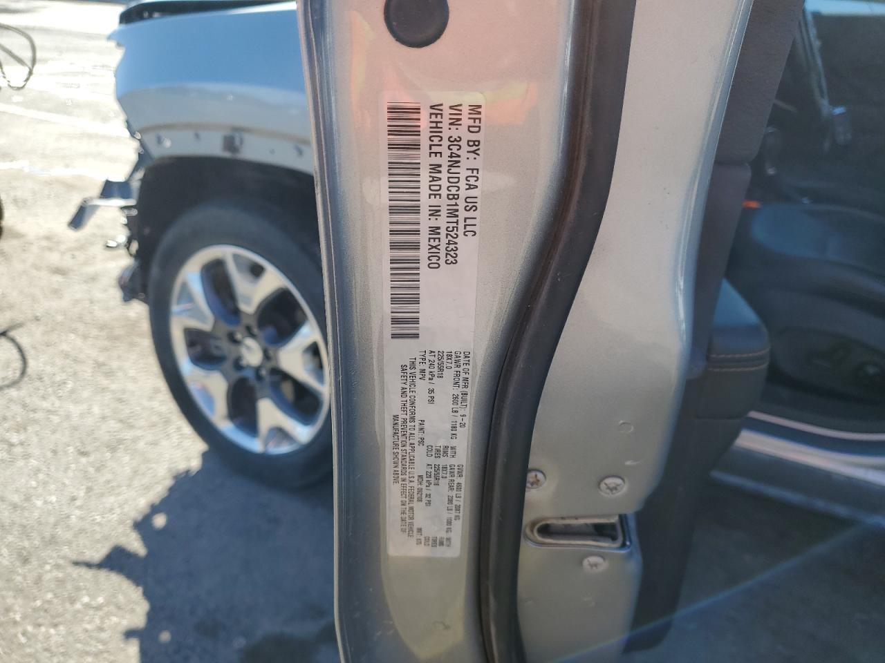 2021 Jeep Compass Limited VIN: 3C4NJDCB1MT524323 Lot: 92005065