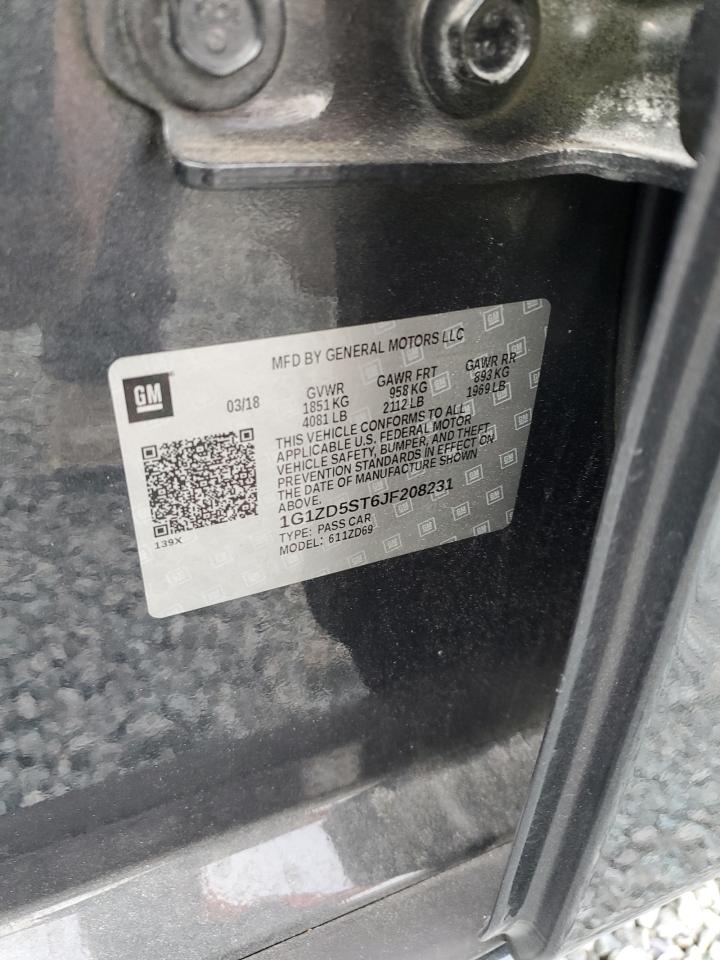 2018 Chevrolet Malibu Lt VIN: 1G1ZD5ST6JF208231 Lot: 93288185