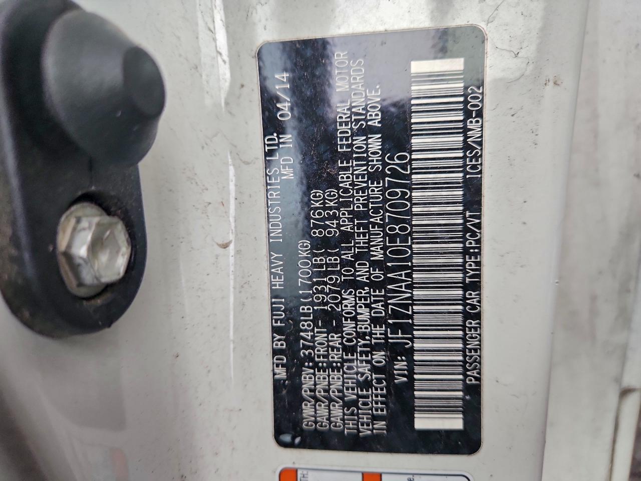 2014 Toyota Scion Fr-S VIN: JF1ZNAA10E8709726 Lot: 92892585