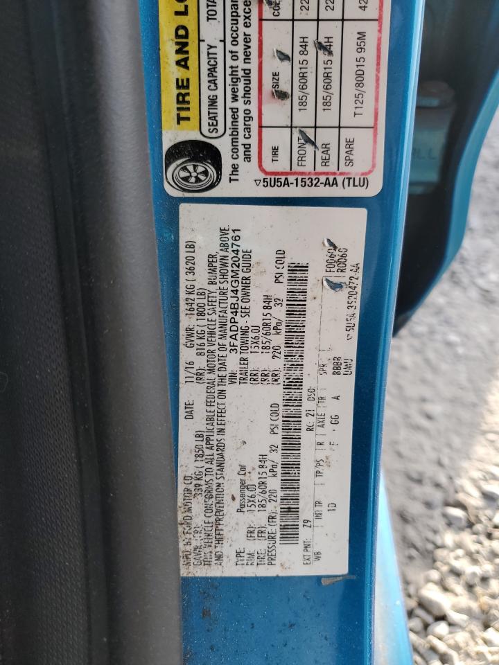 2016 Ford Fiesta Se VIN: 3FADP4BJ4GM204761 Lot: 93535075