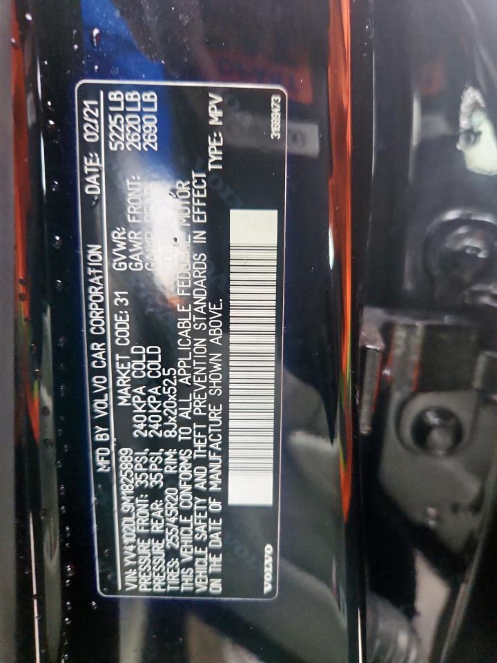 2021 Volvo Xc60 T5 Inscription VIN: YV4102DL9M1825889 Lot: 93603355