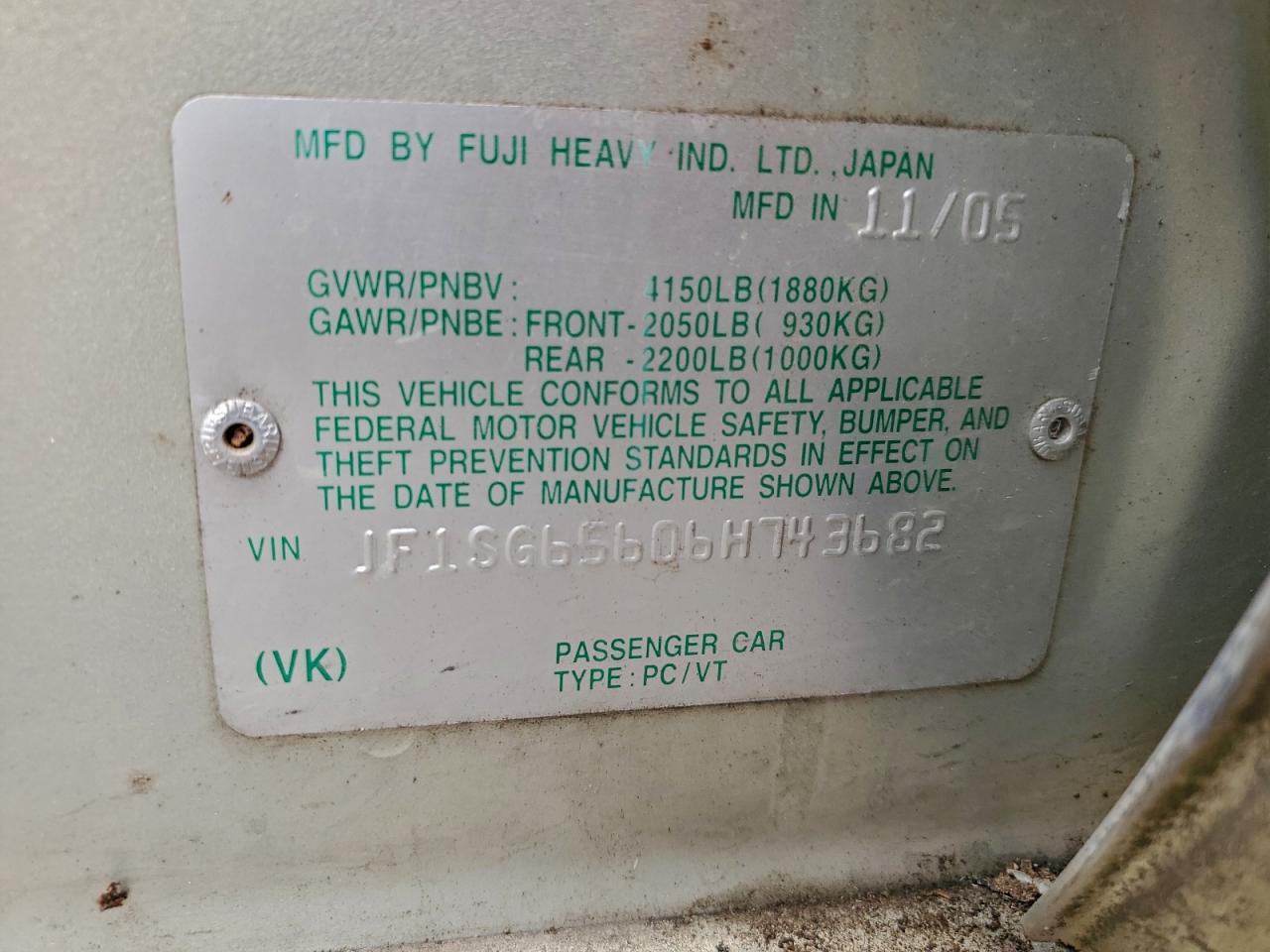 2006 Subaru Forester 2.5X Premium VIN: JF1SG65606H743682 Lot: 93957535