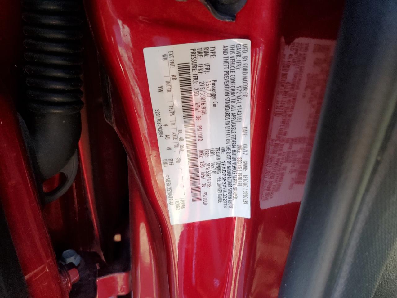 2017 Ford Focus Se VIN: 1FADP3F2XHL332373 Lot: 92730925