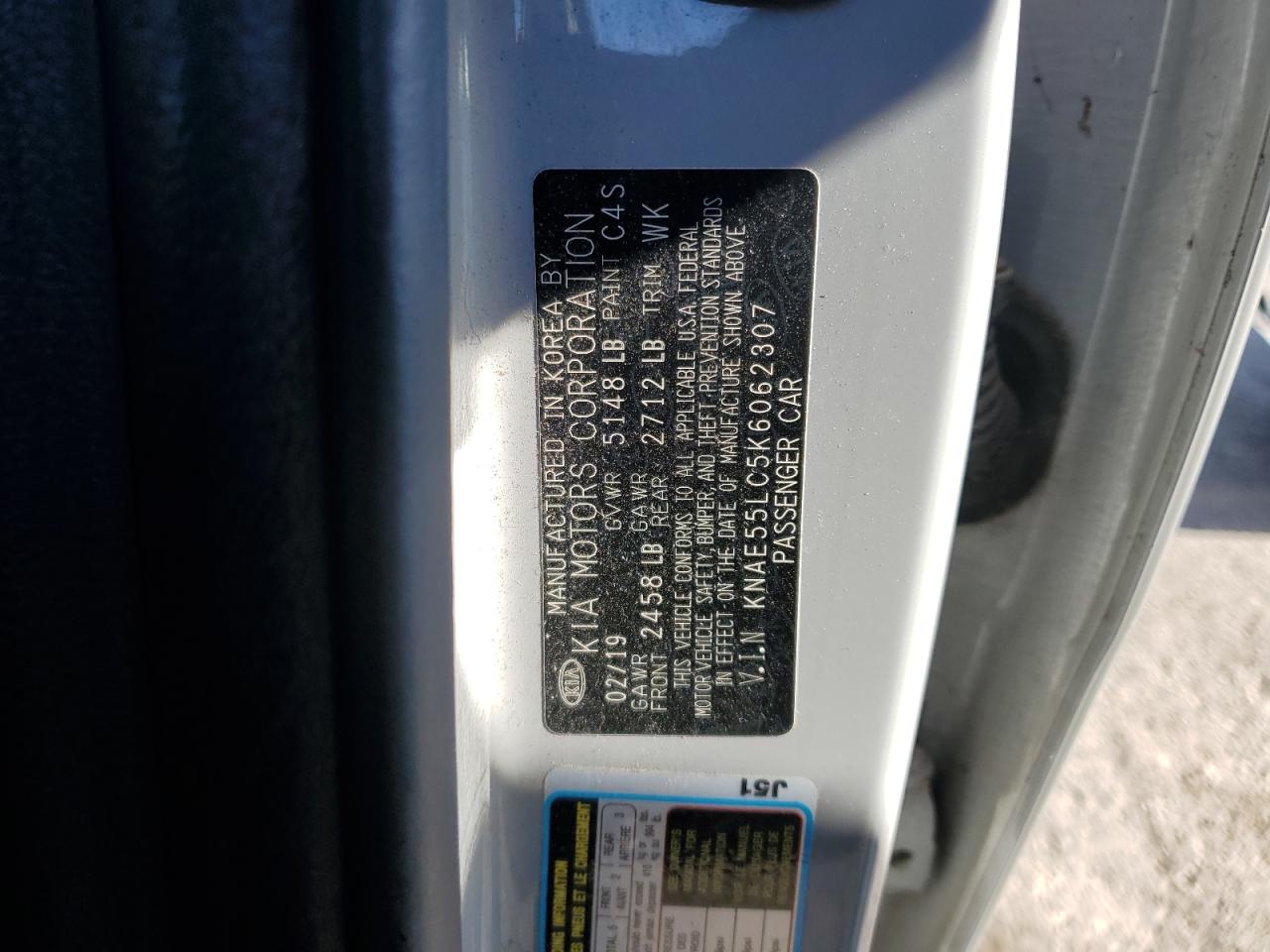 2019 Kia Stinger Gt2 VIN: KNAE55LC5K6062307 Lot: 92716675