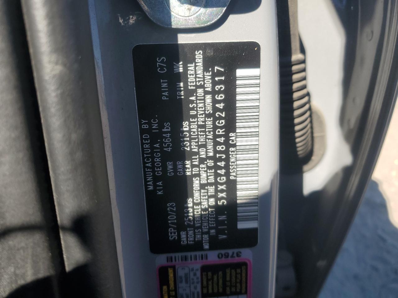 2024 Kia K5 Gt VIN: 5XXG44J84RG246317 Lot: 91817965