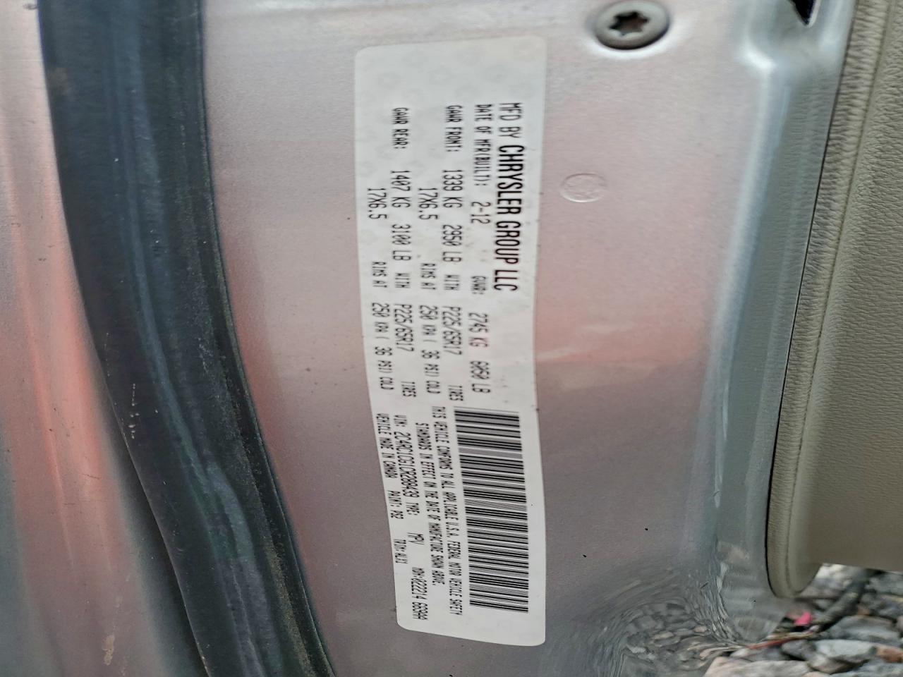 2012 Chrysler Town & Country Touring L VIN: 2C4RC1CG1CR288439 Lot: 94241425