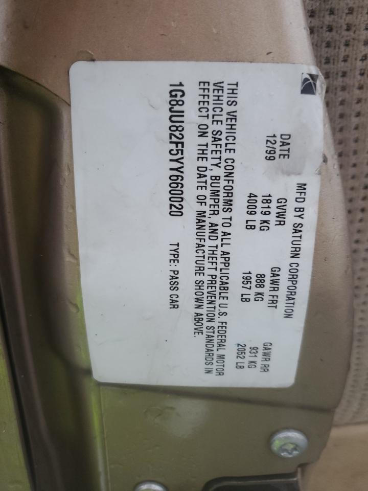 2000 Saturn Lw1 VIN: 1G8JU82F5YY660020 Lot: 93747475