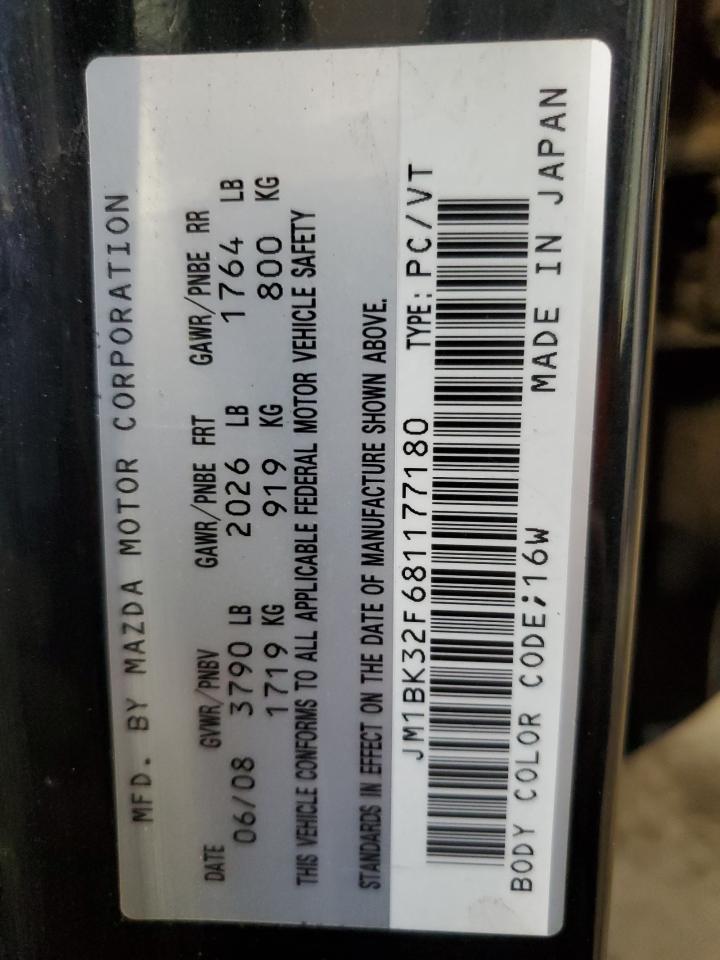 2008 Mazda 3 I VIN: JM1BK32F681177180 Lot: 93355945