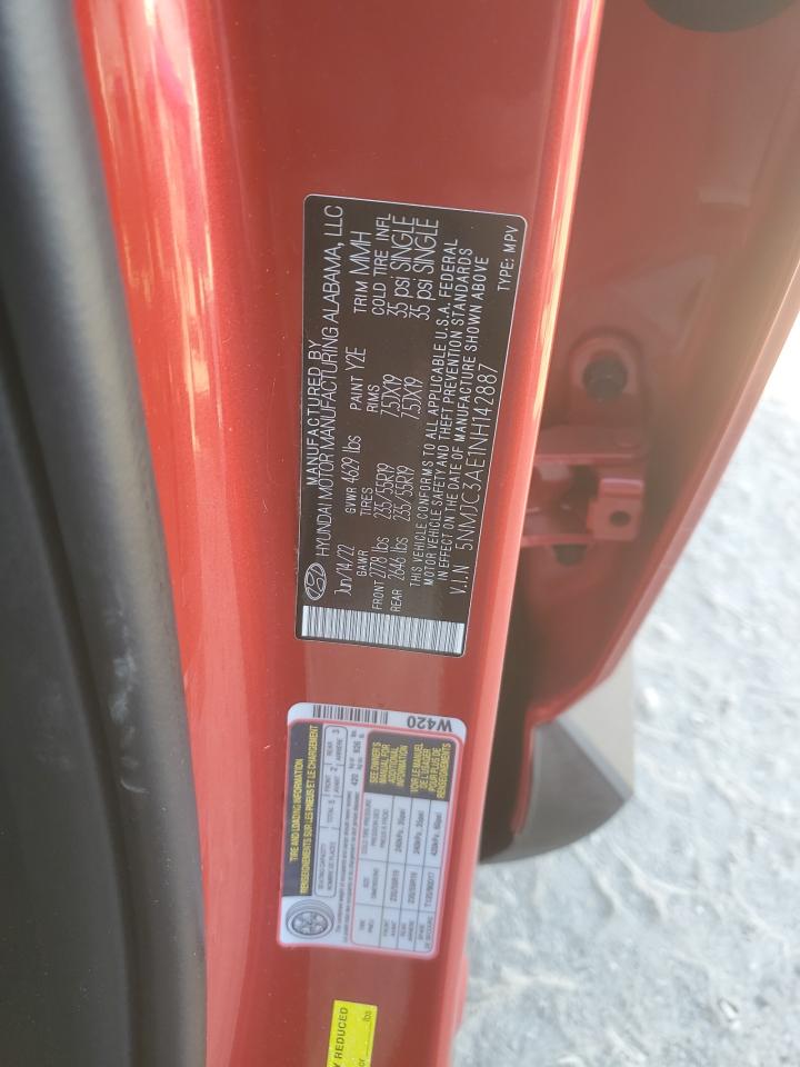 2022 Hyundai Tucson Sel VIN: 5NMJC3AE1NH142887 Lot: 91820525