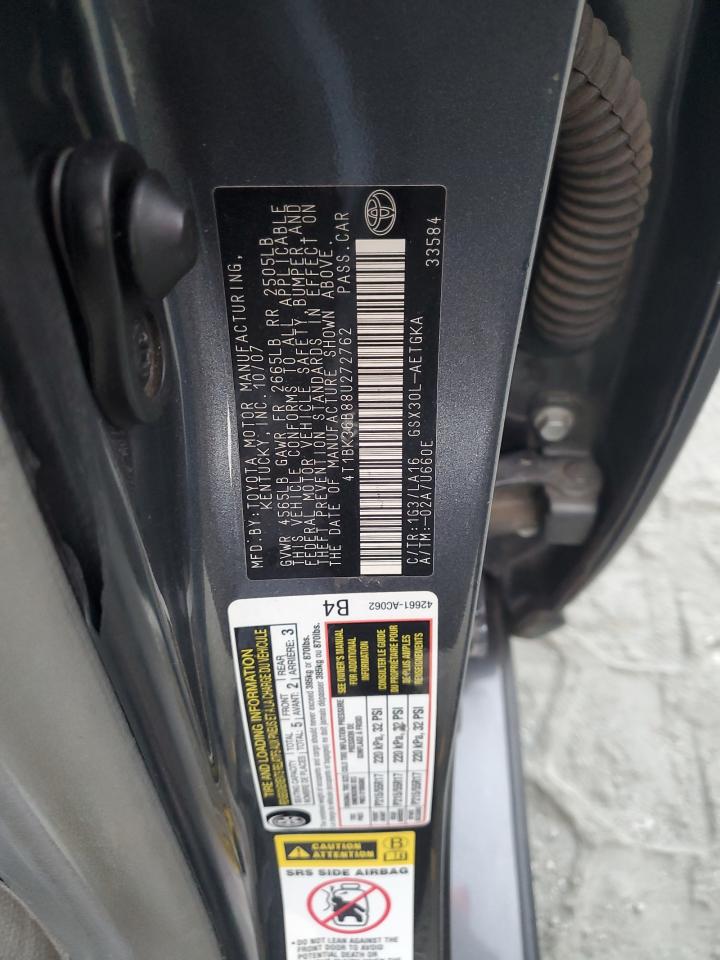 2008 Toyota Avalon Xl VIN: 4T1BK36B88U272762 Lot: 93173305